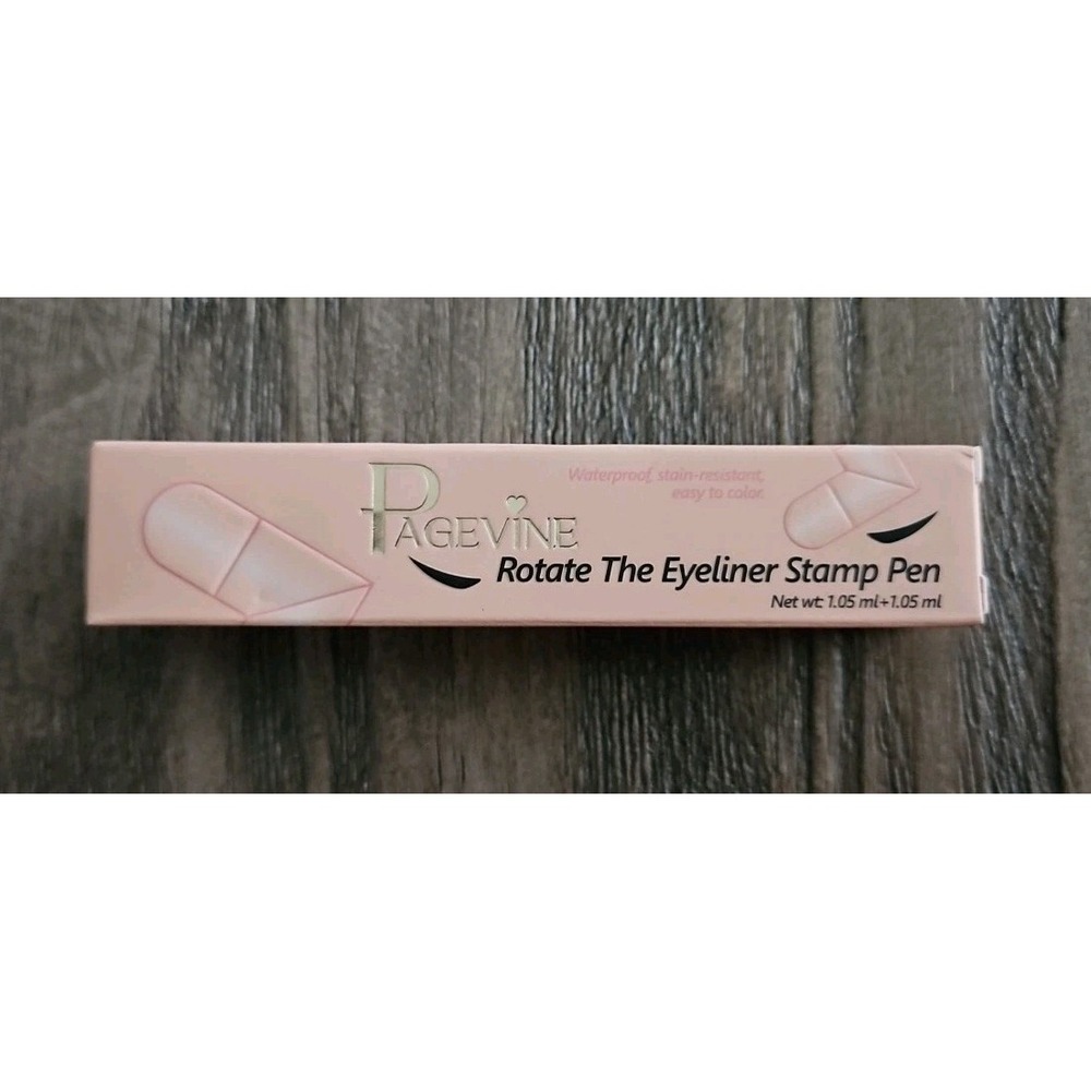 PAGEVINE Rotate The Eyeliner Stamp Pen - Brown - Waterproof - Full Size - NIB